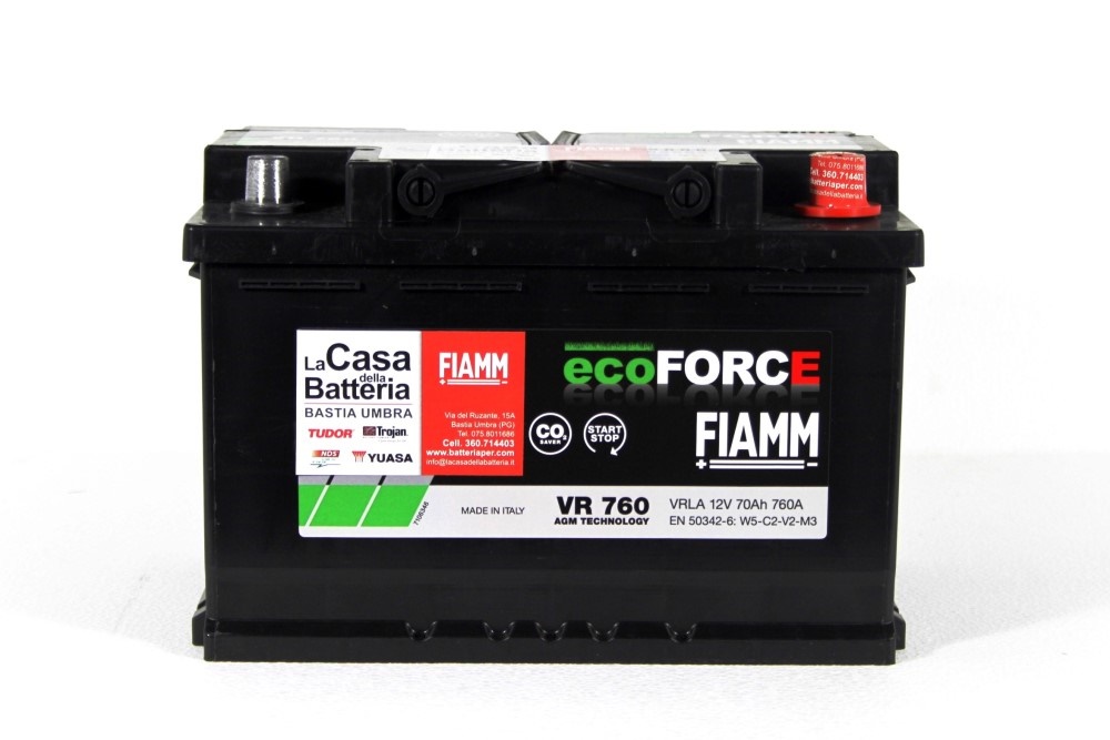 BATTERIA FIAMM NAUTICA AGM Avviamento - 12V 70Ah 760A