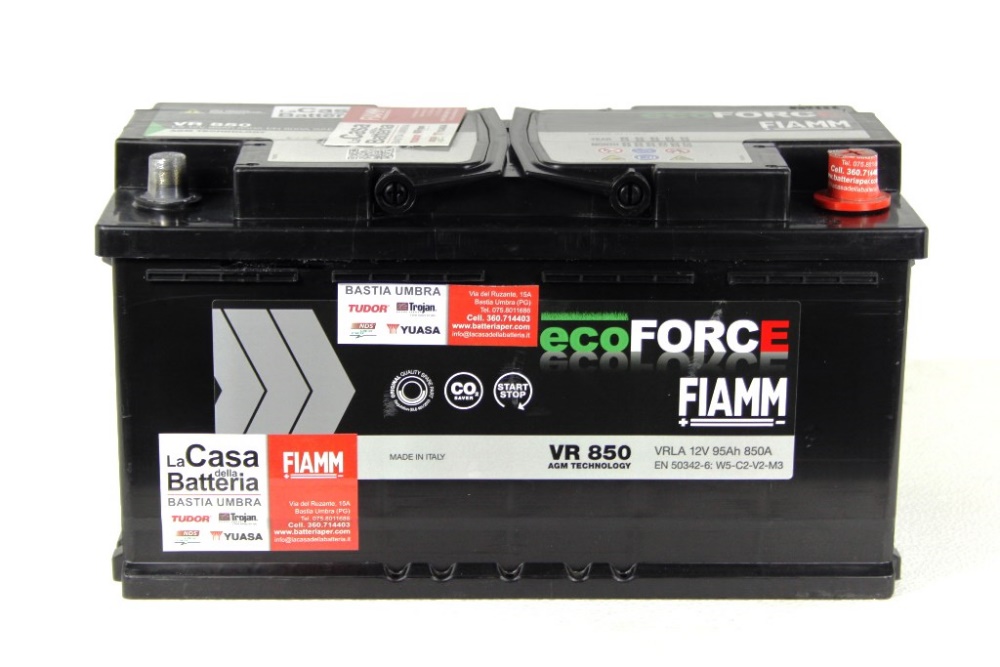 BATTERIA FIAMM NAUTICA AGM 
Avviamento - 12V 95AH 850A