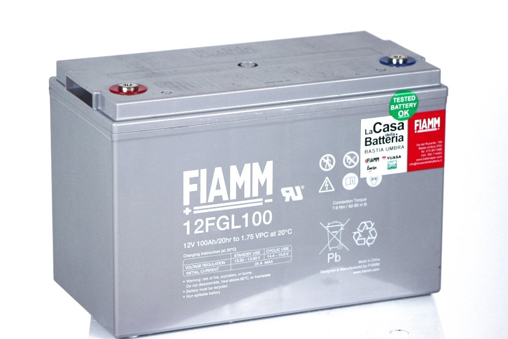 BATTERIA FIAMM NAUTICA 
12FGL100 AGM - SERVIZI - 12 V 100 Ah