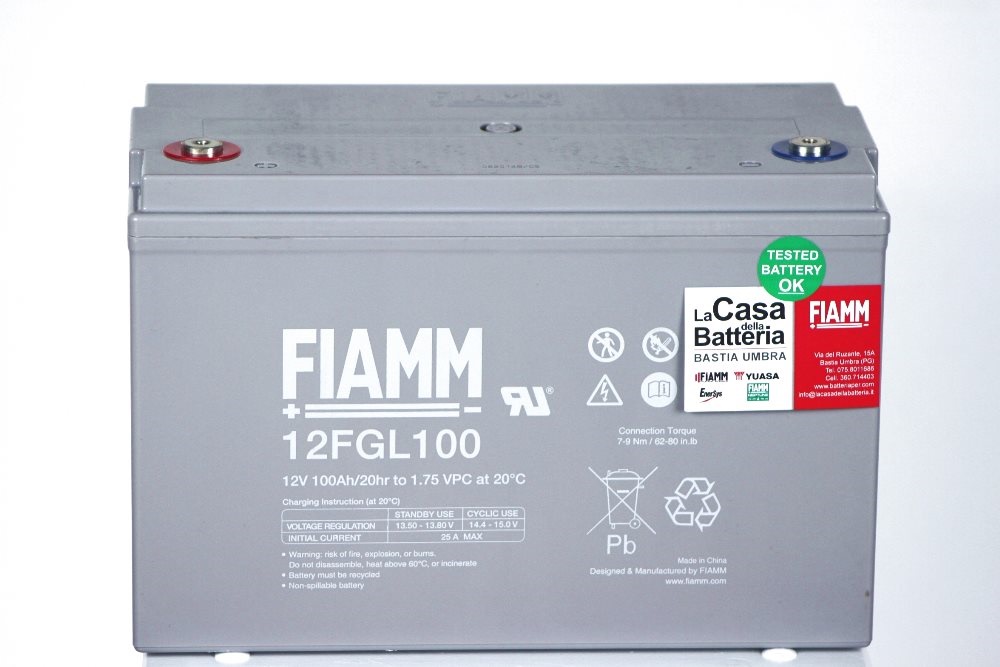 BATTERIA FIAMM NAUTICA 
12FGL100 AGM - SERVIZI - 12 V 100 Ah