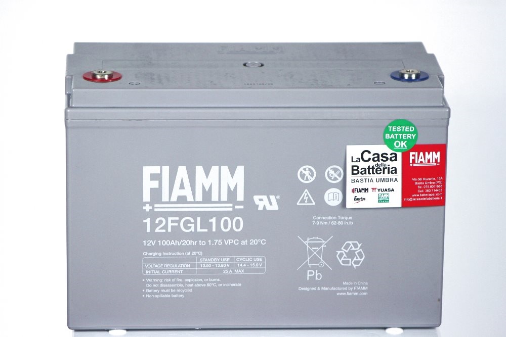 BATTERIA FIAMM NAUTICA 12FGL100 AGM - SERVIZI - 12 V 100 Ah La