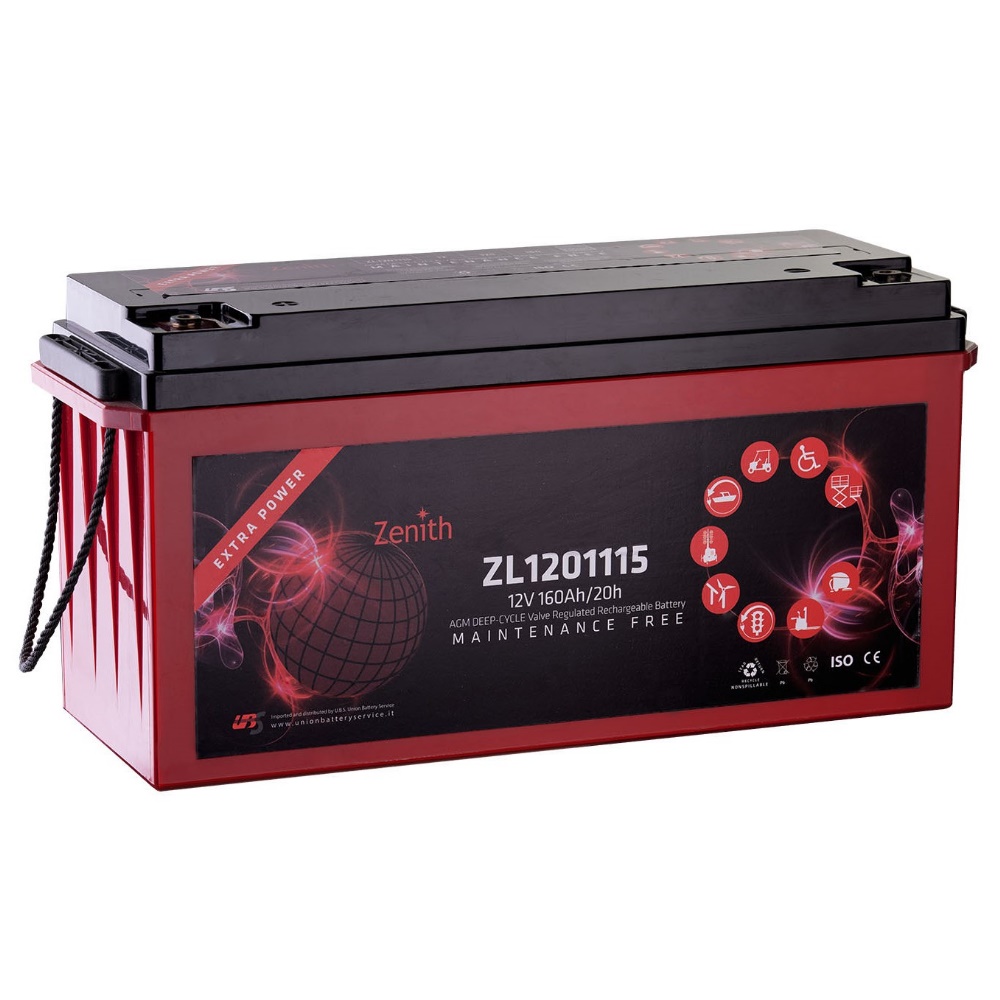 BATTERIA NAUTICA ZENITH DEEP CYCLE
ZL1201115 - 12 V 160 Ah AGM